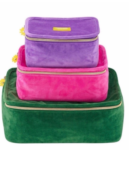 Marc Jacobs Handbags - Gwp Velvet Stacked Travel Pouches in Purple, Pink & Green